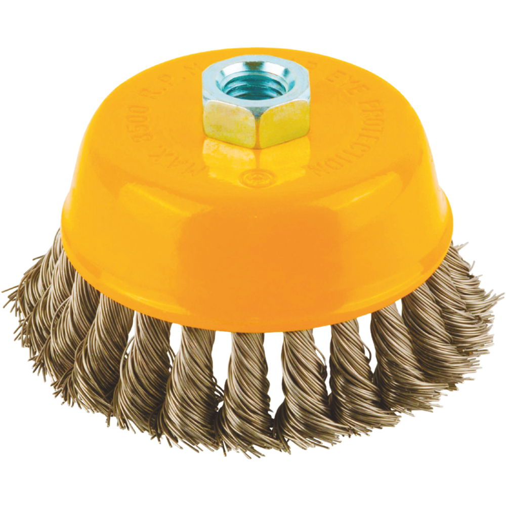 Çanak Fırça Burgulu 65 mm Çelik Tel Pas Temizleme Fırçası