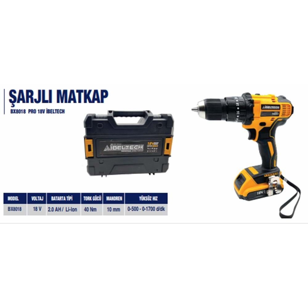 ŞARJLI MATKAP PRO 18V İBELTECH