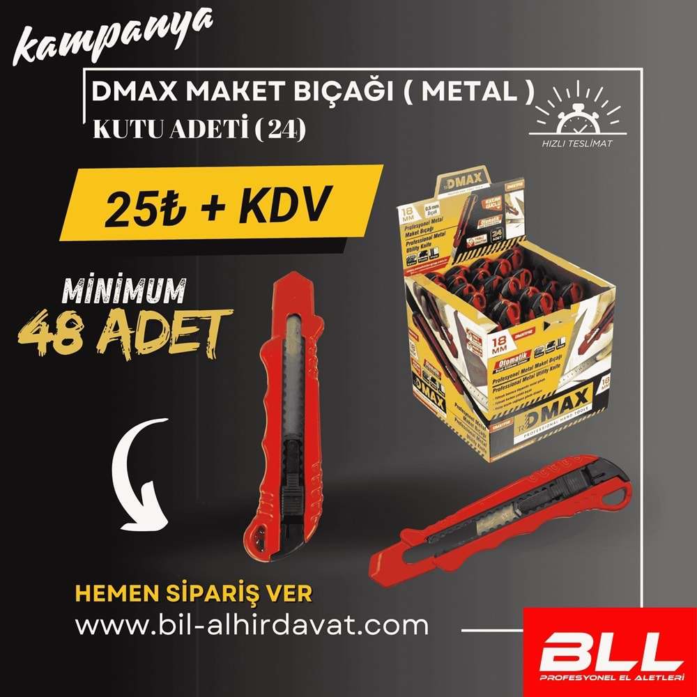 DMAX PROFESYONEL METAL MAKET BIÇAĞI KIRMIZI