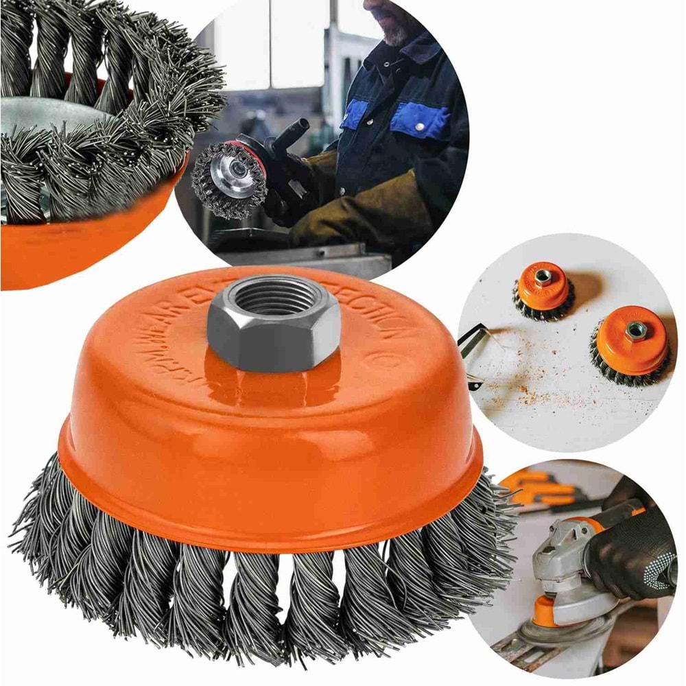 Çanak Fırça Burgulu Dmax Çanak Fırça 100 Mm