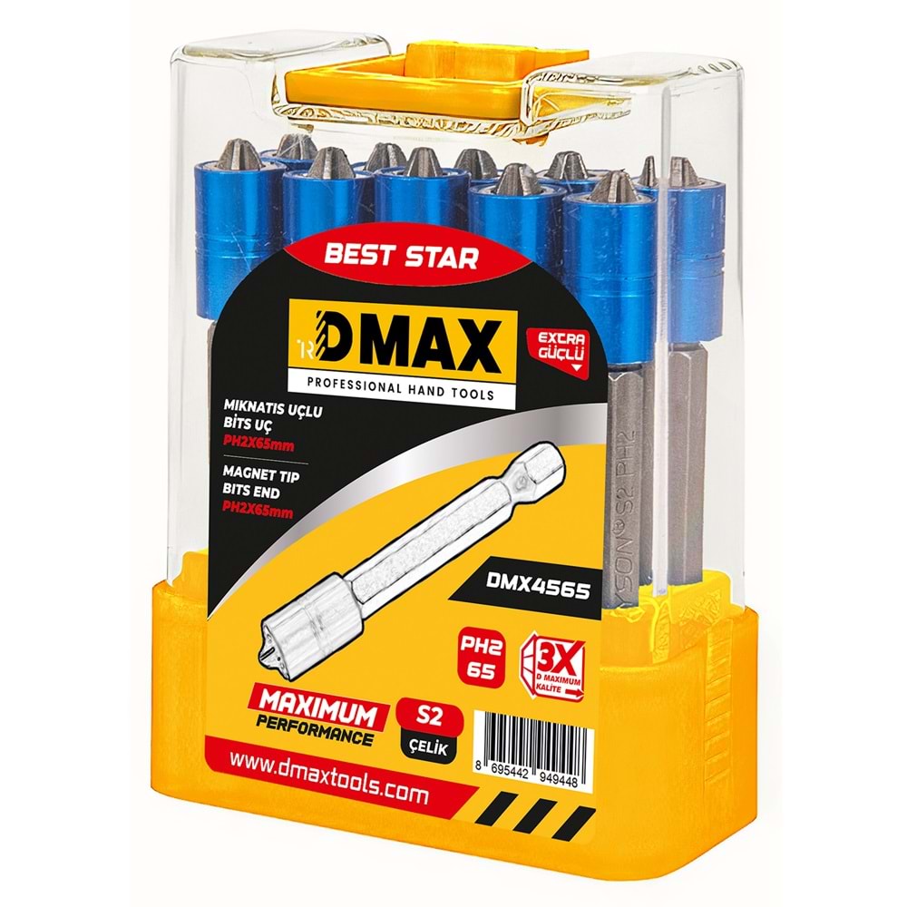 Dmax Mıknatıslı Uç PH2*65 mm CRV2 Çeliği