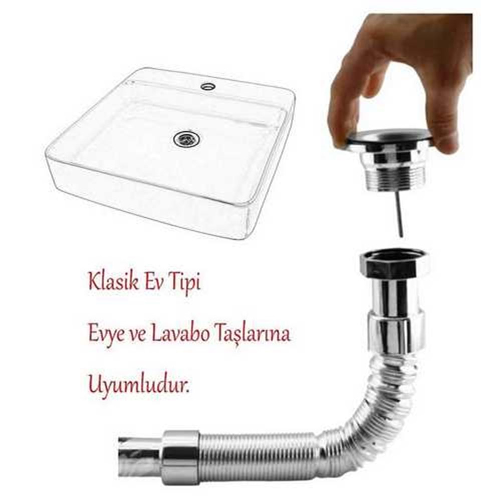 Lavabo Sifonu Krom Lavabo Sifonu Lüx