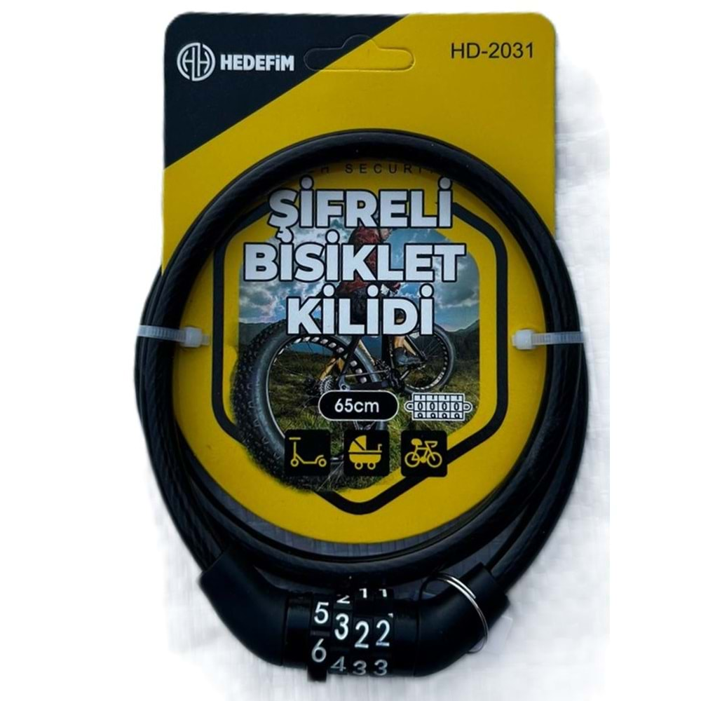 HD-2031 ŞİFRELİ BİSİKLET KİLİDİ 65 CM