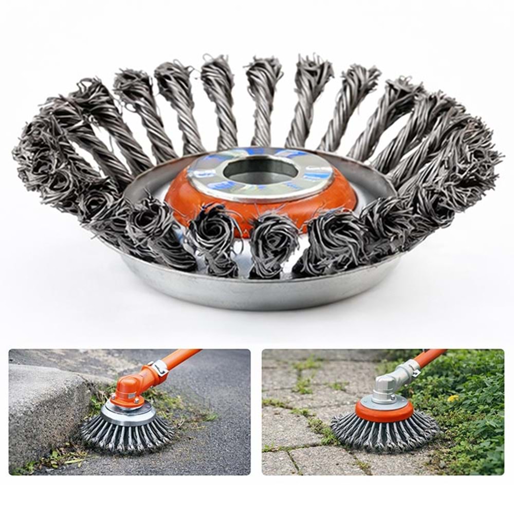 Tırpan Aparatı 6 İnç Çelik Fırçalı Köşe Temizleme