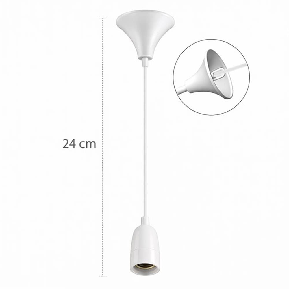 Porselen Tij Duy Hazır Askı Tij Takımı 24 Cm Tavan Askı