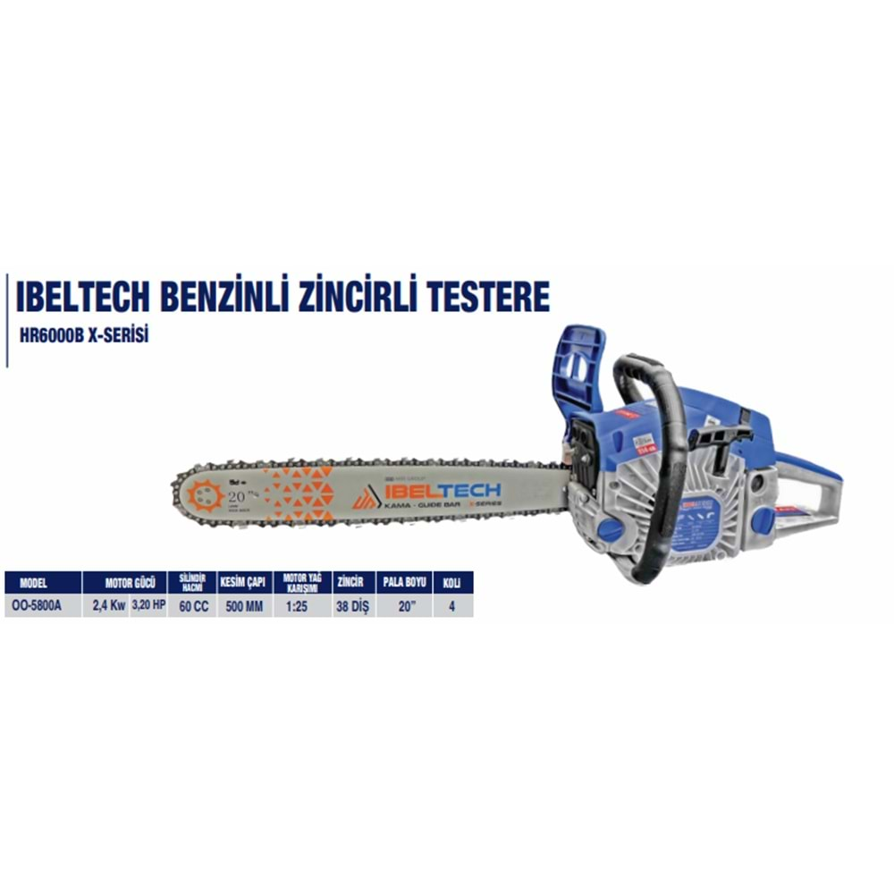 BENZİNLİ ZİNCİRLİ TESTERE 60 CC HR6000B X-SERİSİ