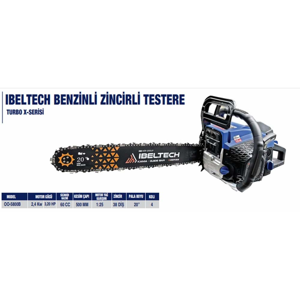 BENZİNLİ ZİNCİRLİ TESTERE 60 CC TURBO X-SERİSİ