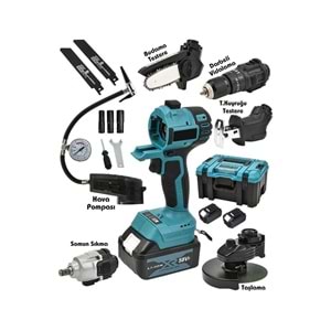 6 Başlıklı Set 58vf Çok Amaçlı Şarjlı Set Takımı Matkap 58Vf