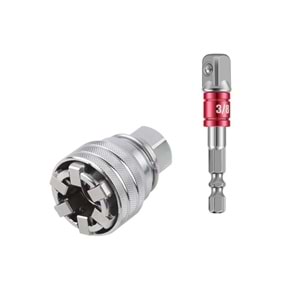 Ayarlı Hex Lokma Anahtar ve Adaptörü 10-19mm 3/8