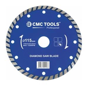 Elmas Testere 115*22 Mm Cmc Tools Turbo Elmas Testere Kesici Turbo Elmas Testere Seramik Elmas Kesici Granit Elmas Kesici