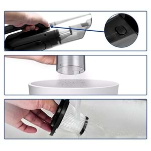 Kompresör 4'ü 1 arada Dijital Göstergeli El Süpürgesi ve Lastik Şişirme Hava Kompresörü