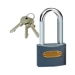 Asma Kilit Gri Uzun 50 Mm - İthal