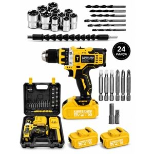Kimmeer Plus 12V 10mm Devir Ayarlı Şarjlı Matkap Seti