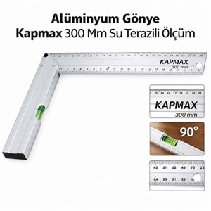 Alüminyum Gönye Kapmax 300 Mm Su Terazili Ölçüm