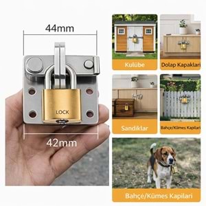 Kuzine Mandalı 44x42 mm Bahçe Dolap Kilidi Kilit Takılabilir