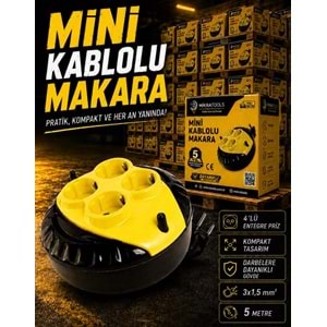 Makaralı Kablo Mini 3x1.5 5 MT