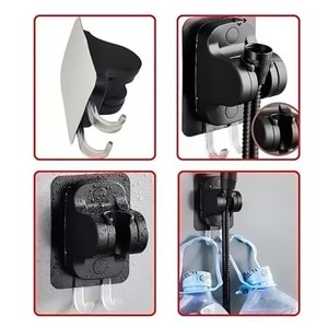 Duş Başlığı Tutucu Ayarlanabilir El Duş Tutacağı Duş Askısı Siyah