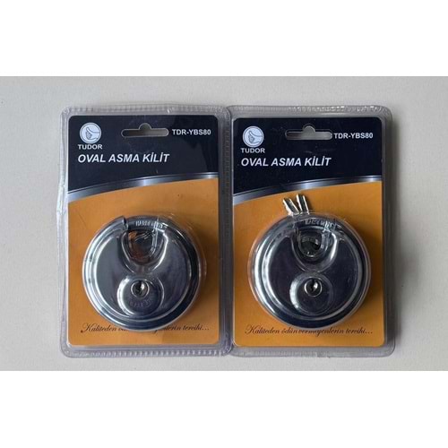 Asma Kilit Çelik Oval Yuvarlak 80 mm