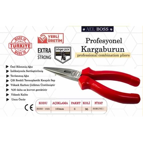 AEL BOSS KARGABURUN KIRMIZI 160 MM