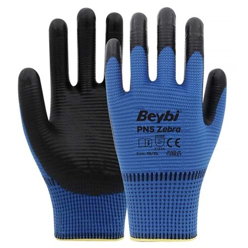 Eldiven Beybi Pn5 Zebra Mavi Eldiven Zebra Eldiven