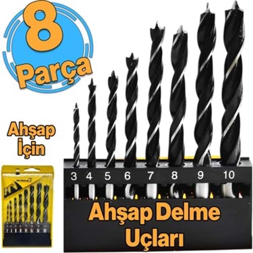 Ahşap Matkap Ucu Seti 8 Pcs