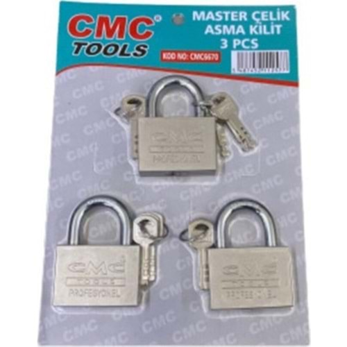 CMC 60 mm 3 LÜ SET MASTER ÇELİK ASMA KİLİT