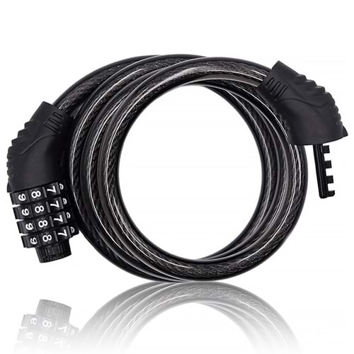 Bisiklet Kilidi CMC6682 12mm*80 Cm Şifreli Bisiklet Halat Zincir Kilidi 80 Cm Çelik Kilit Çap 12 Mm Hırsız Önleme Güvenlik