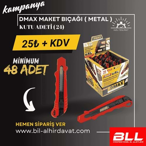 DMAX PROFESYONEL METAL MAKET BIÇAĞI KIRMIZI