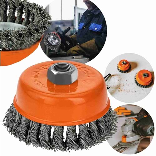 Çanak Fırça Burgulu Dmax Çanak Fırça 100 Mm