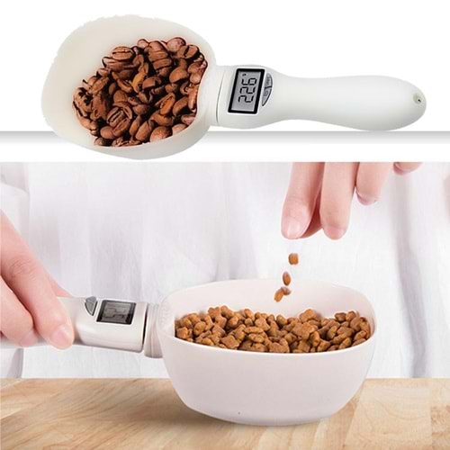 LCD Ekranlı Dijital Ölçü Kaşığı Evcil hayvan Mama Ölçüm Kaşığı Mutfak Ölçü Kaşığı