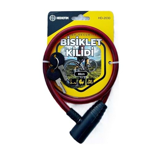 Bisiklet Kilidi Hd-2030 Bisiklet Kilidi 80 Cm Kaliteli Bisiklet Kilidi