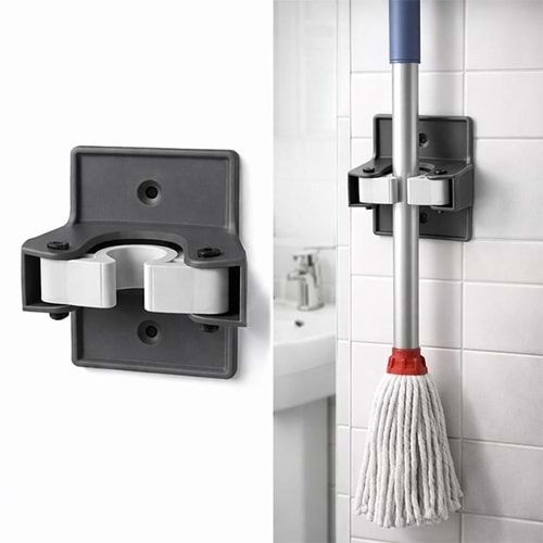 Mop Tutucu Yapışkanlı Vidalı Duvara Monte Askı Aparatı
