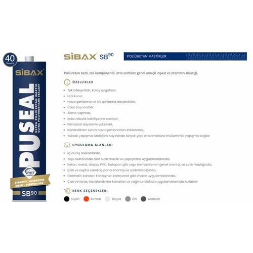 SİBAX ULTRA PU MASTİK FC 280ML ( GRİ ) 25 AD