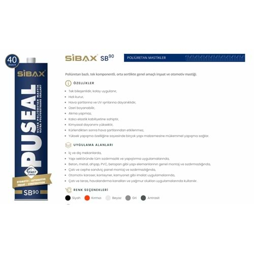 SİBAX ULTRA PU MASTİK FC 280ML ( SİYAH ) 25 AD