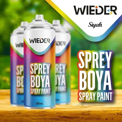 Sprey Boya WİEDER Siyah Sprey Boya 400 ML