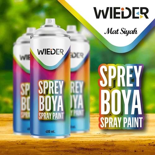 Sprey Boya WİEDER 400 Ml Mat Siyah