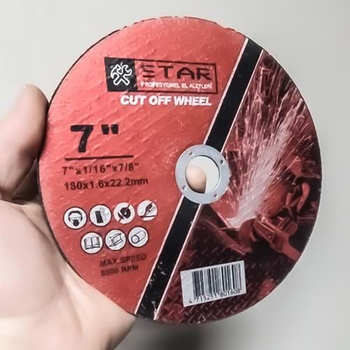 İnox Kesici Taş Star 180*1.6 Mm
