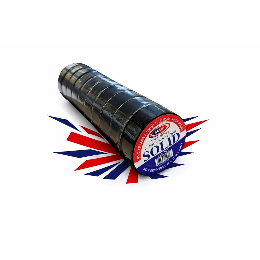 Elektrik Bantı İzolasyon Bant Siyah 10 YRD Solid