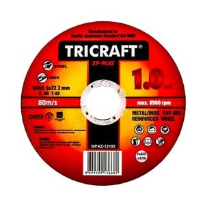 İnox Kesici Taş Tricraft 180X1.6X22.2 Mm