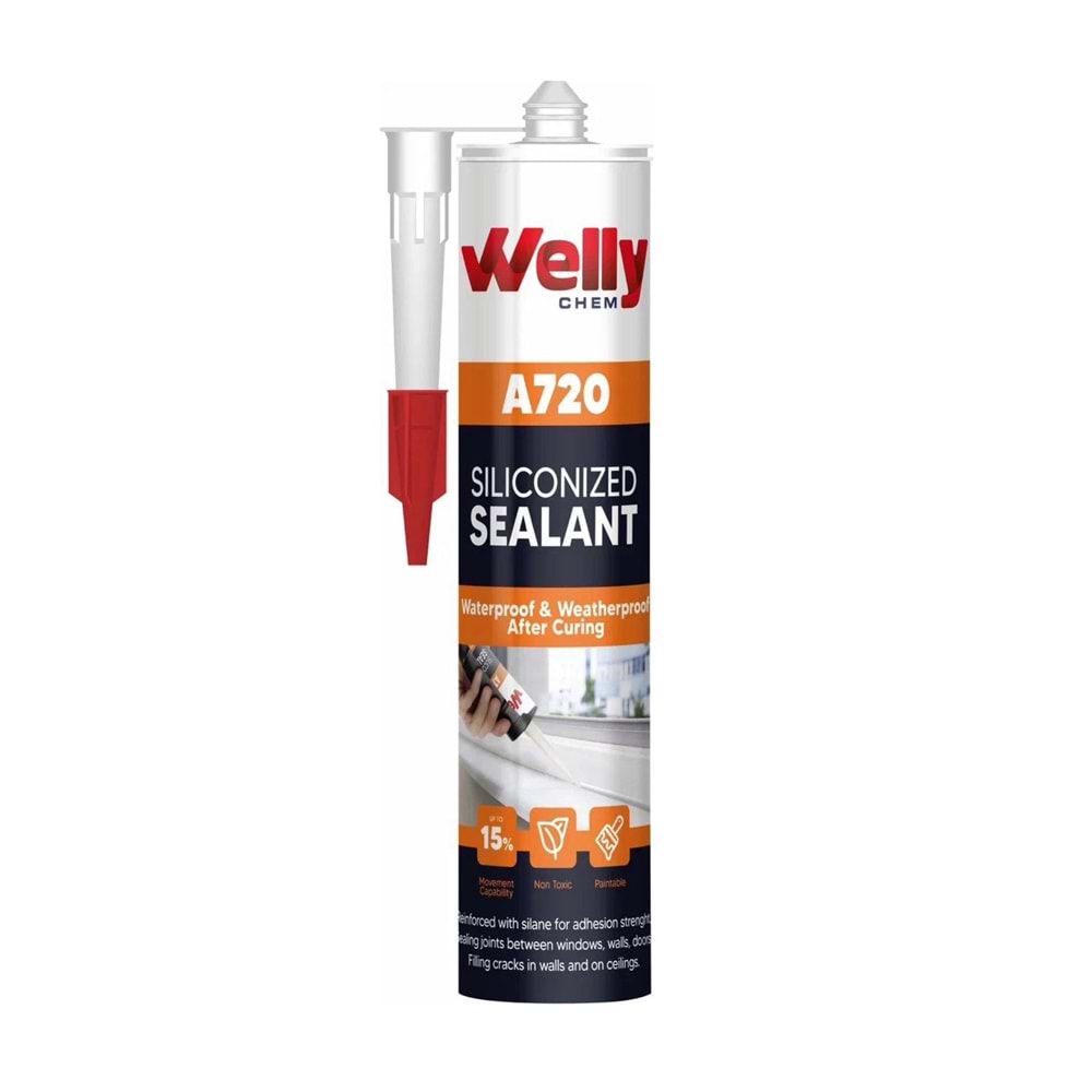 Mastik WELLY Chem 500 gr Silikonize Mastik Beyaz