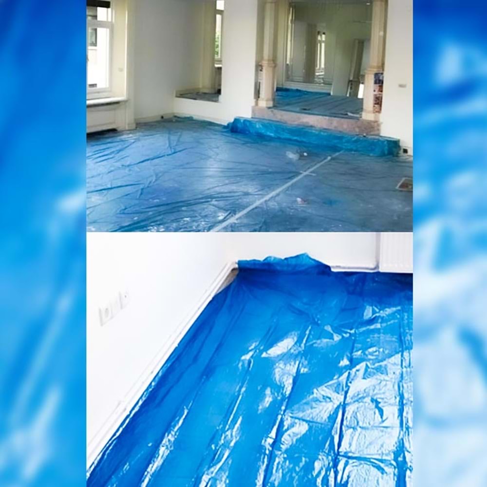 Koruyucu Örtü Branda 10 M2 İzmir Fırça Mavi Kalın Pratik Branda