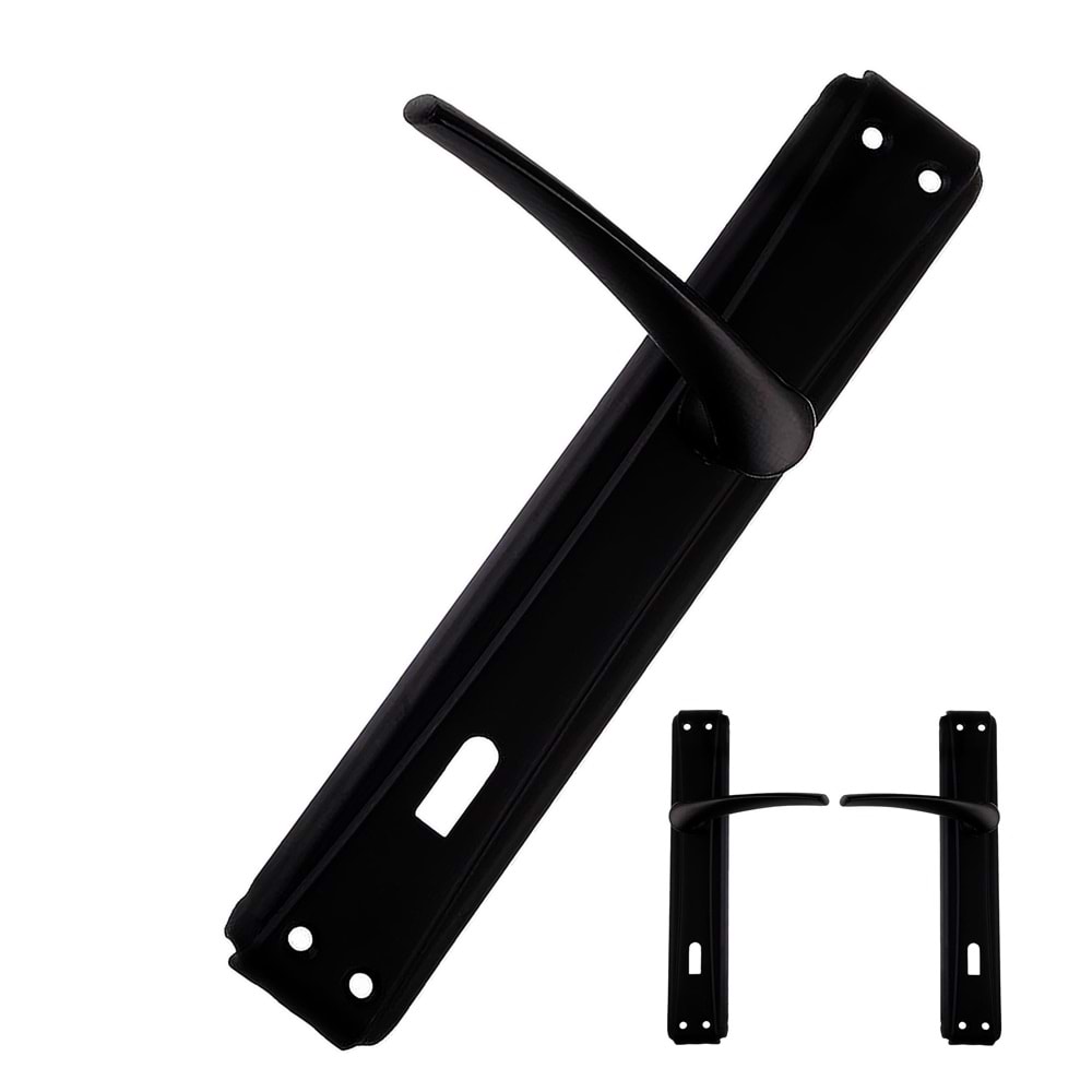 Kapı Kolu Bravo Aynalı Siyah Oda Kapı Kolu 2 Li Kapı Kolu Takım