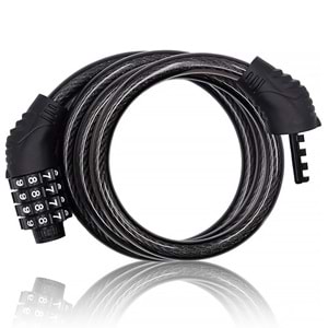 Bisiklet Kilidi CMC6682 12mm*80 Cm Şifreli Bisiklet Halat Zincir Kilidi 80 Cm Çelik Kilit Çap 12 Mm Hırsız Önleme Güvenlik