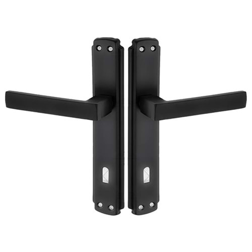 Kapı Kolu Damla Aynalı Siyah Oda Kapı Kolu