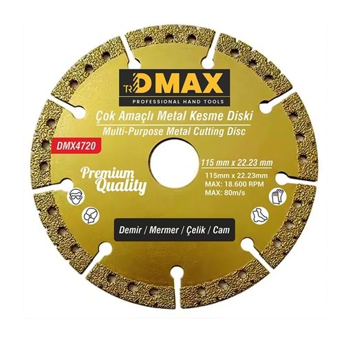 Çok Amaçlı Metal Kesme Diski DMAX Cam Mermer Kesimi