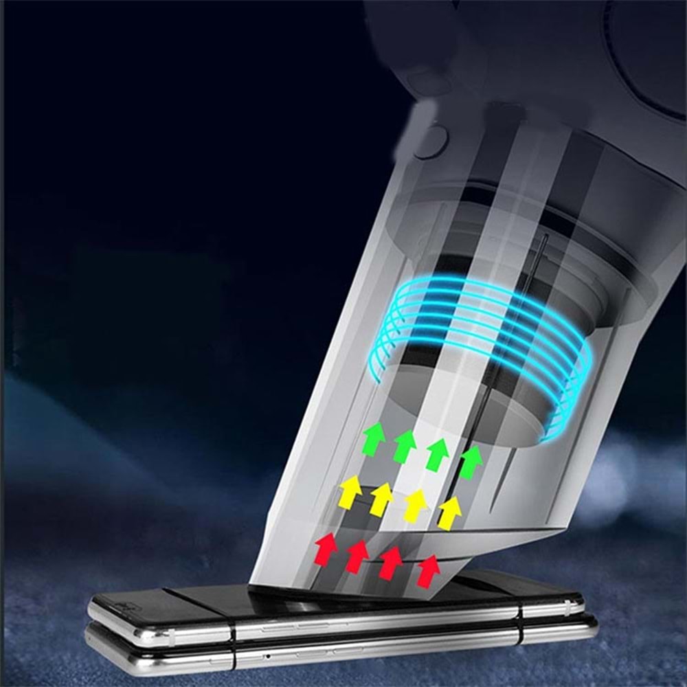 4'ü 1 arada Dijital Göstergeli Güçlü Emişli Elektrikli El Süpürgesi ve Lastik Şişirme Hava Kompresörü