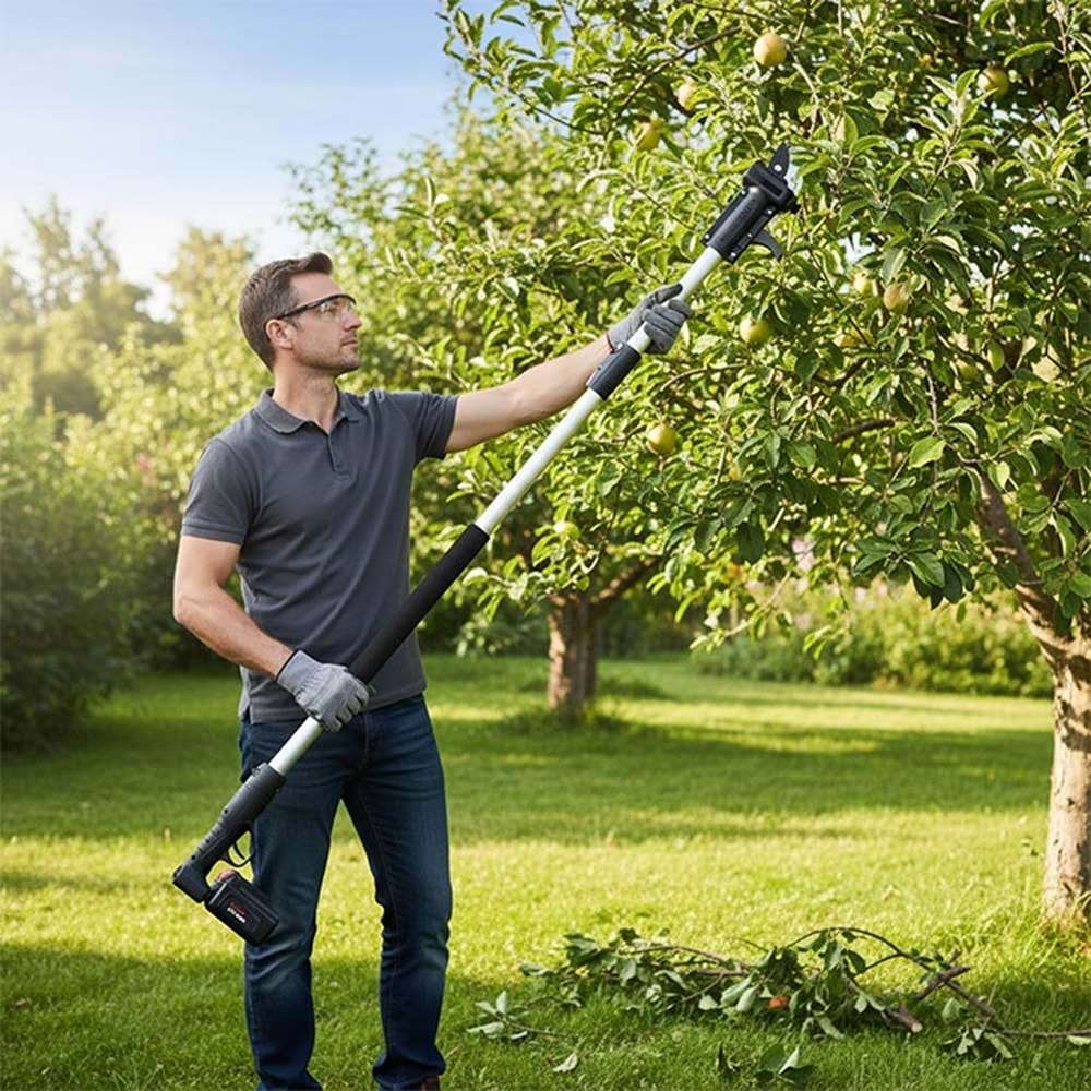 Teleskopik Uzatma Çubuğu 2 m 2 Kademeli Budama Makası Uyumlu