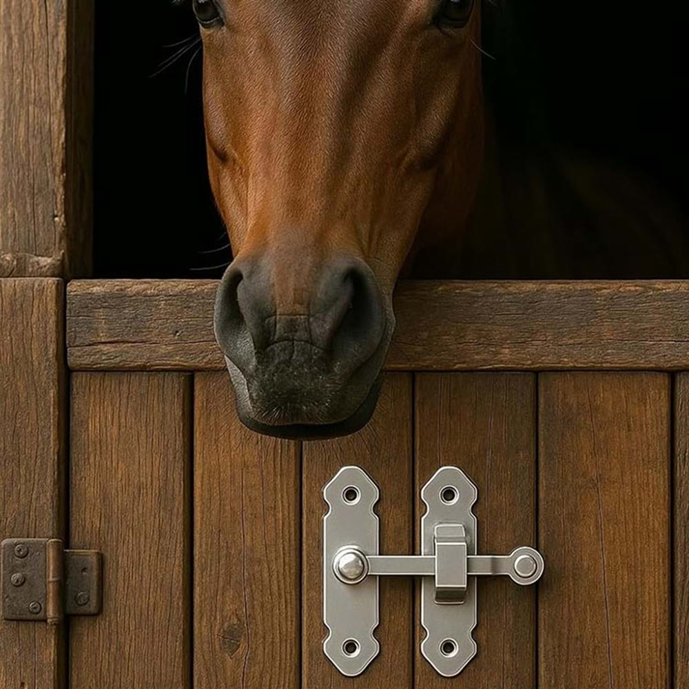 Ferforje Fransız Kilidi Saten Bahçe Kapısı Mandalı Eskitme Saten Kapı - Sandık - Kapak Mandalı Tırka