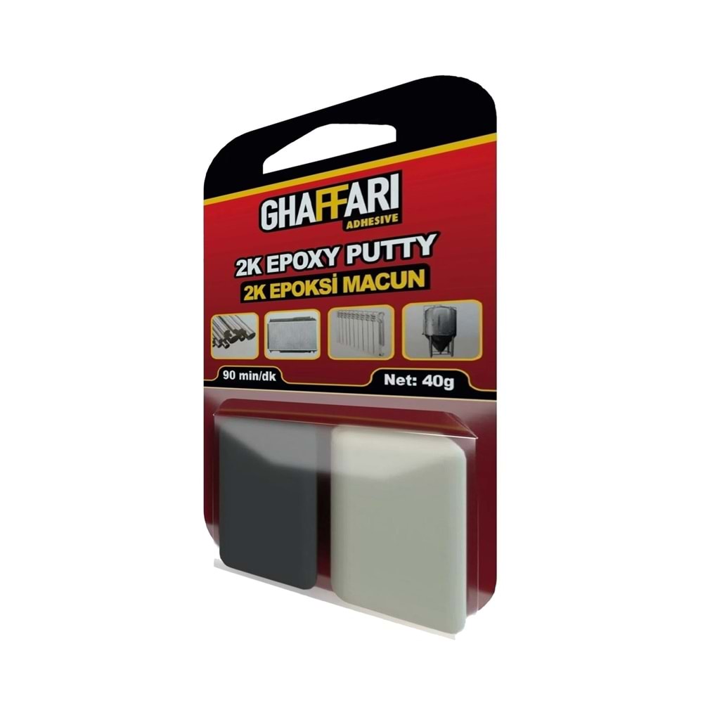 Çift Karışım Epoksi Macun Yapıştırıcı 40 Gr Ghaffari 2k Epoksi Macun Yapıştırıcı 40 Gr Ghaffari