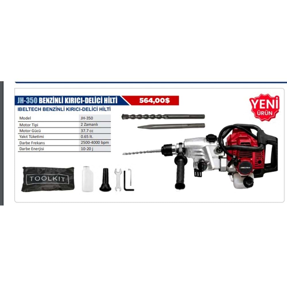 İBELTECH JH-350 Benzinli Kırıcı-Delici Hilti